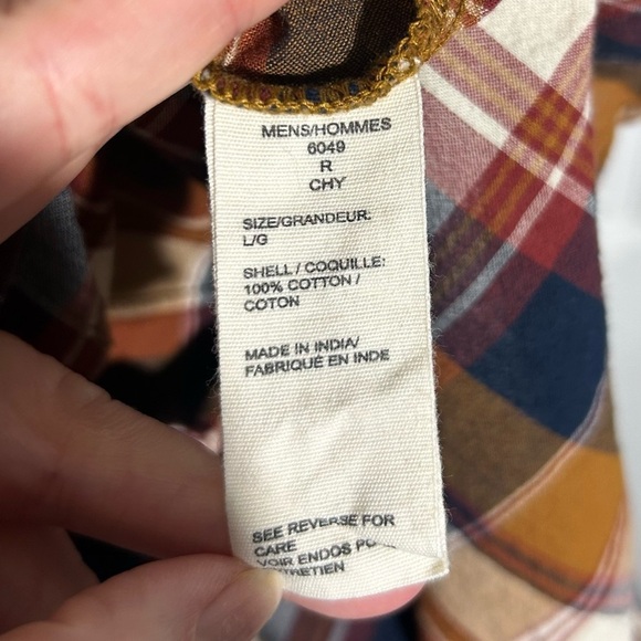 Woolrich Men's Size Large Button Up Shirt Brown Plaid Short Sleeve 100% Cotton - Picture 4 of 11